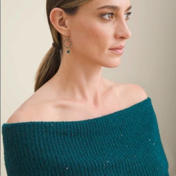 Chico’s Women's Pullover Touch Of Sparkle Sweater Blue Size 2 - Picture 4 of 6